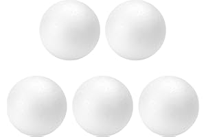 TFARC FOAM 3 Inch Craft Foam Balls 5-Pack, Polystyrene Balls for DIY Crafts School Supplies Decorations(White)