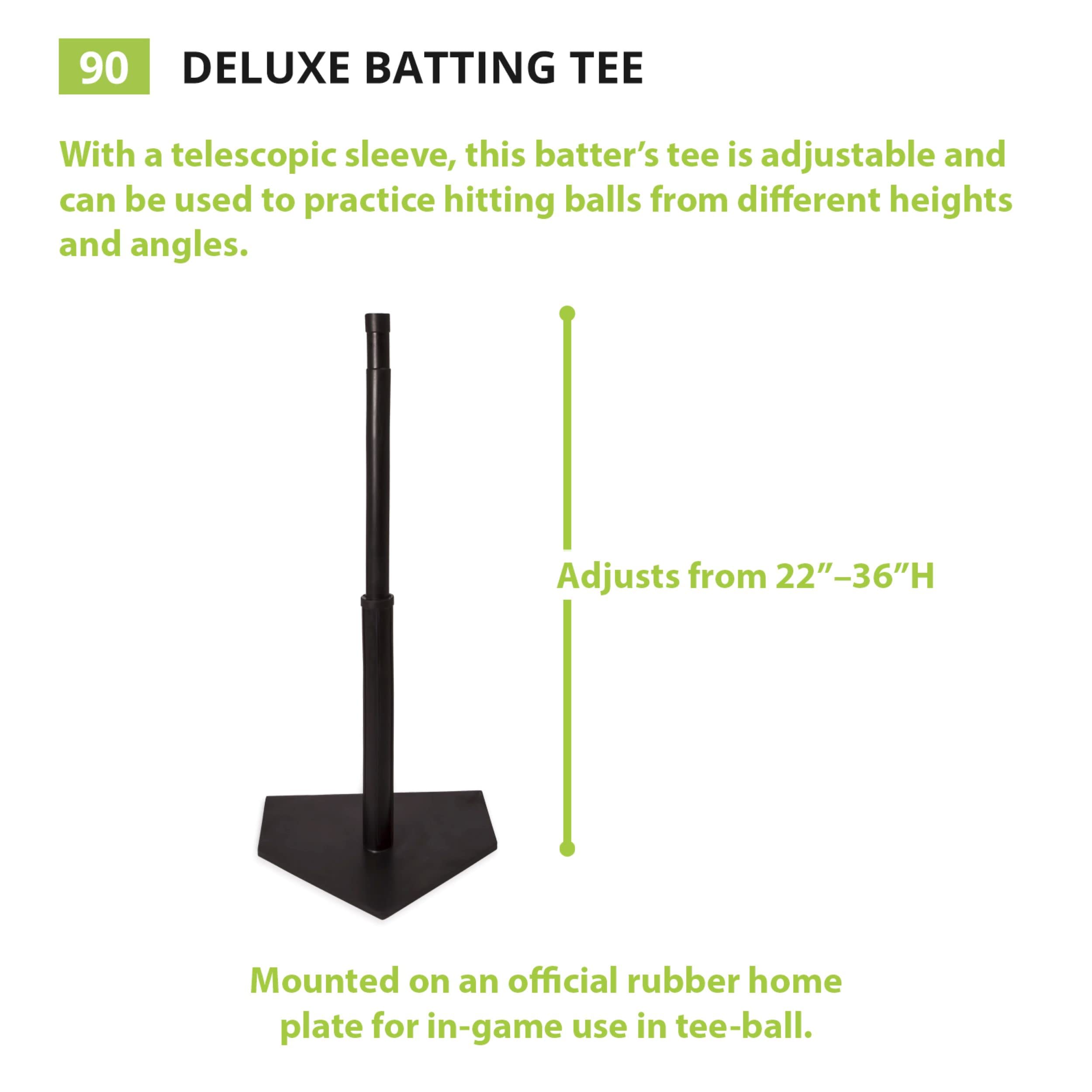 Champion Sports Deluxe Batting Tee – Mounted on Official Home Plate, Adjustable Telescopic Molded Rubber Tee, Multiple Style Options – Singles & Sets Available