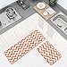 Carvapet 2 Pieces Microfiber Chevron Non-Slip Soft Kitchen Mat Bath Rug Doormat Runner Carpet Set, 17