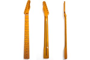 Premium Maple Guitar Neck for Fender Telecaster Style – 21 Frets, Maple Fingerboard, C Shape, 14" Radius, Gloss Polyurethane 