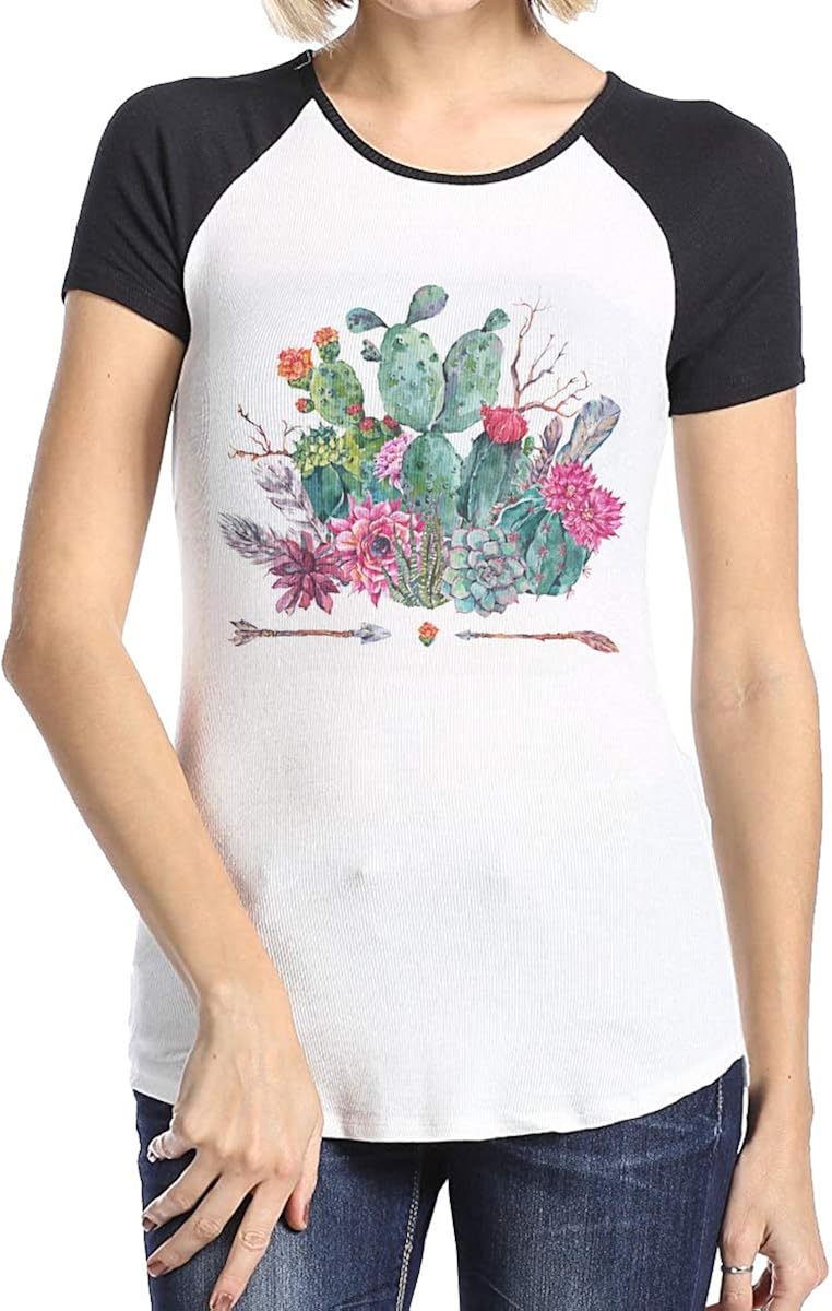 denim and flower cactus shirt