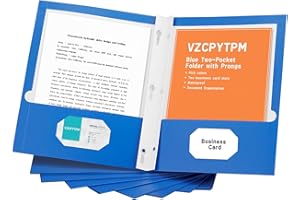 VZCPYTPM 50 Packs 2-Pocket Folder with Prongs,File Folder Letter Size,Paper 2 Pocket Folder,Blue Two Pocket Folders for Classroom,Office and Home,3 Metal Prong Folder