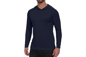 TUREFACE Men's Sun Protection Pullover Summer Rash Guard UPF40+ Hoodie Long Sleeve Breathable Pullover Tops S-3XL
