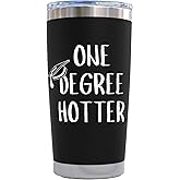 Graduation Gifts for Her - One Degree Hotter Tumbler Black 20oz Hotter By One Degree PhD Graduation Gift College Graduations Gifts for Women Masters Doctorate Cup Mug Mastered It Present for Graduates