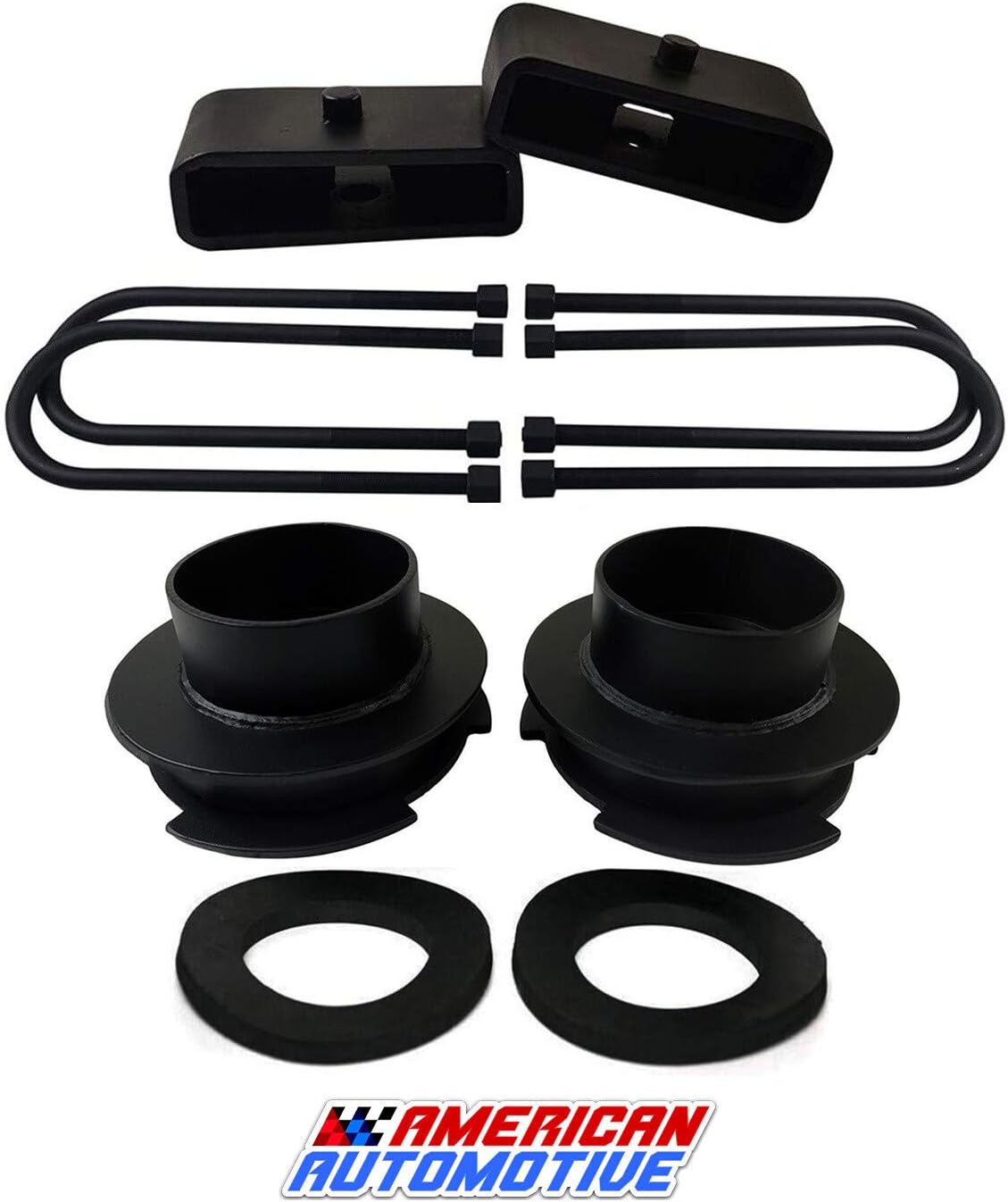 American Automotive 2002-2008 Ram Lift Kit 2WD 3" Front Spring Spacers + 1.5" Rear Blocks Road Fury Series Leveling Lift Kit