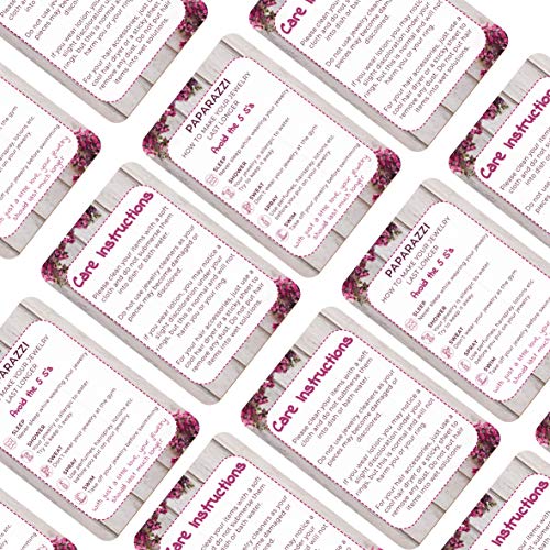 Jewelry Cleaning and Care Instruction Cards | Pack of 50 Large Cards | 3.95 x 2.95 inches | Perfect Fit for Poly Bubble Mailers