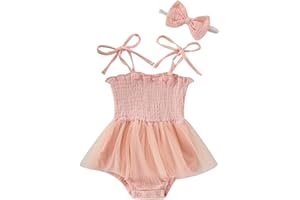 Meihuida Newborn Baby Girl Sleeveless Rompers Summer Clothes Cotton Bodysuit with Headband