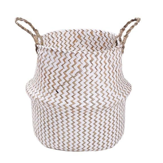 LAAT Cesta de Almacenamiento, Cesta de Mimbre de Flor Cesta, Natural