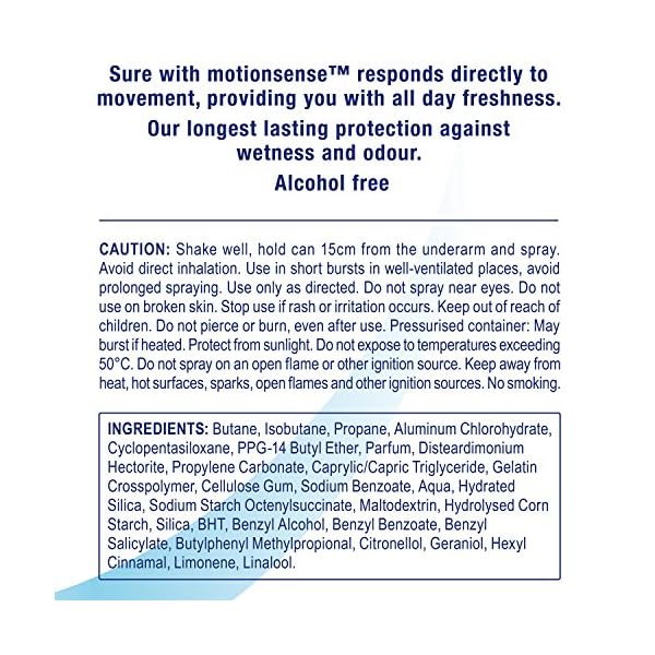 Sure-Women-Cotton-Dry-Anti-Perspirant-Deodorant-250ml Sure Men Quantum Dry 48h fresh and dry protection Anti-perspirant Aerosol MotionSense technology deodorant 250 ml