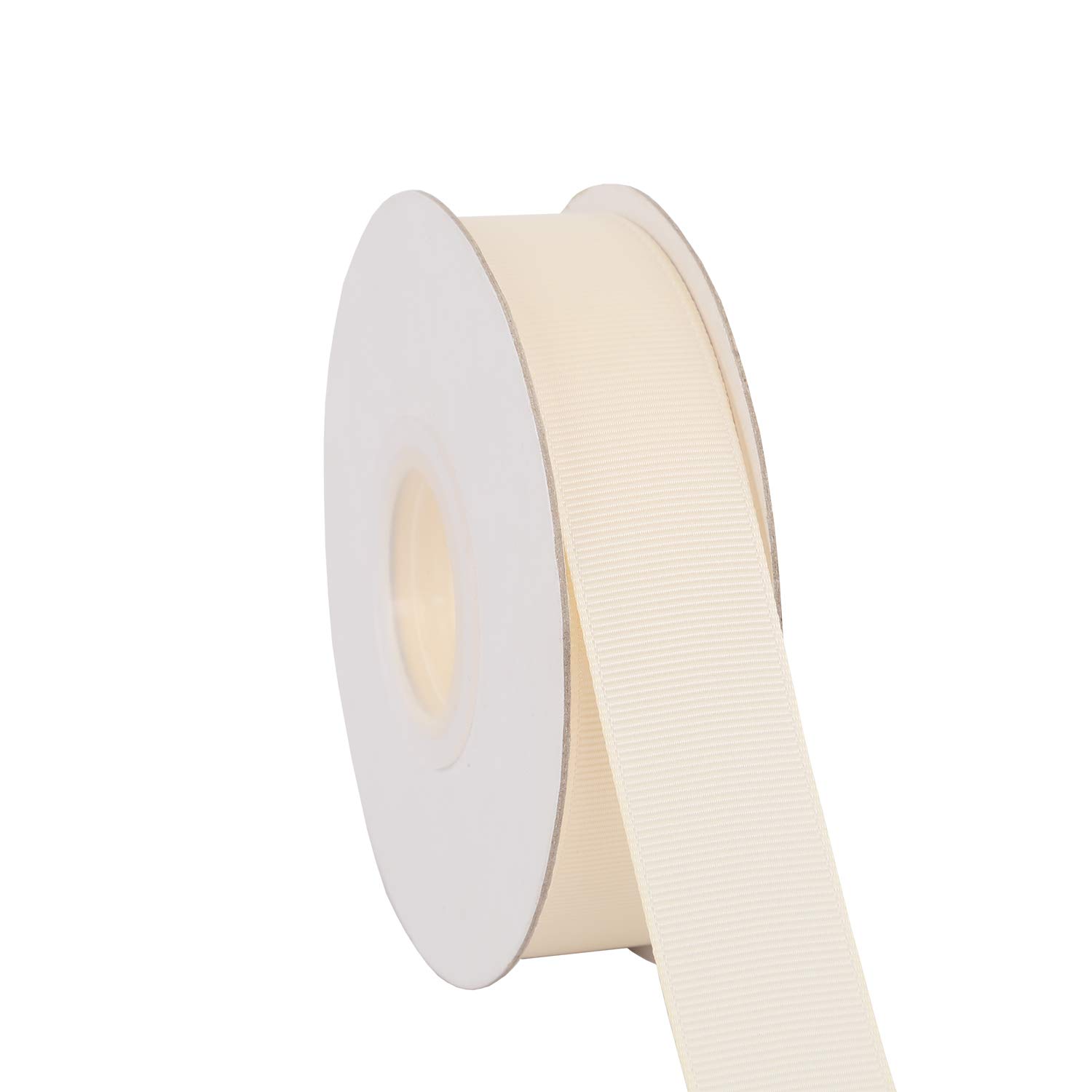 Ribbonitlux 25mm Wide Solid Grosgrain Ribbon 22 Meters (810-Ivory, Set for Gift Wrapping, Party Decor, Sewing Applications, Wedding and Craft