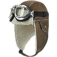 ililily Aviator Hat Winter Snowboard Fur Ear Flaps Trooper Trapper Pilot Goggles