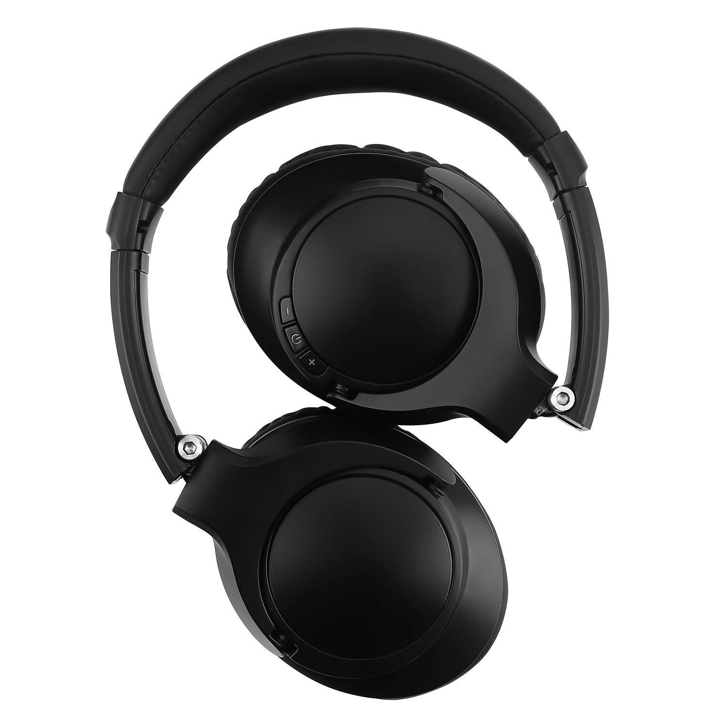 Bluetooth Kopfhörer Kabellos on Ear mit Sattem Bass, Mikrofon und 3,5-mm-Audioeingang, Federleichtes Headset für Handy, Tablets und PC (Schwarz)