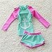 JELEUON Baby Girls Kids Toddler Long Sleeve Swimsuit Rash Guard UPF 50+ UV 2-3 Years Green