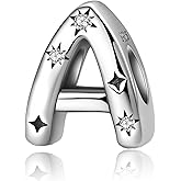 925 Sterling Silver Letter Charm for Pandora Bracelet Alphabet Initial Charm A-Z Jewelry Gifts for Women