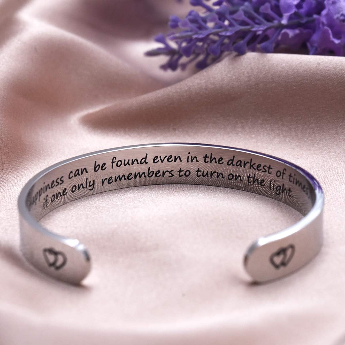 LParkin Happiness can be Found Even in The Darkest of Times Encouragement Jewellery Bracelet Decorations Inspirational Motivational Gift - Image 5