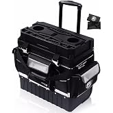 MARUTAI 18in Water-Resistant Tool Bag with Wheels, 330lb Load for Jobsites | 24 pockets , 34.3L capacity , 1680D Oxford fabric , DIY pull rods and wheels , Rain cover with reflective strips