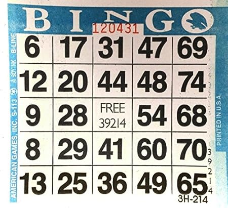 1 on Blue Bingo Paper Card Sheets (500 Sheets Per Pack) by American ...