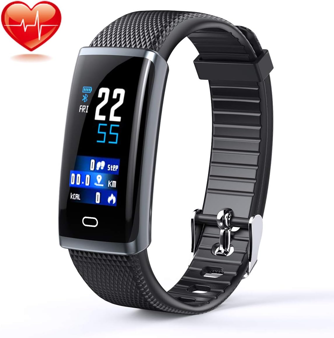 Aunzo Smart Watch Fitness Tracker Wristband - Heart Rate Monitor, Pedometer, Sleep Monitor & Step Counter | IP67 Waterproof Sports Bracelet For Men & Women | Sedentary Reminder & Smartphone Compatible