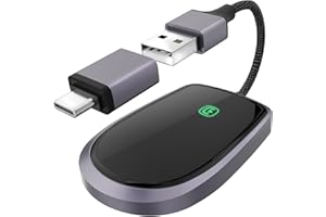 CarPlay Wireless Adapter 2024 Upgraded, Converts Wired to Wireless Carplay Dongle, 4S Connection Plug & Play Car Play Wireles