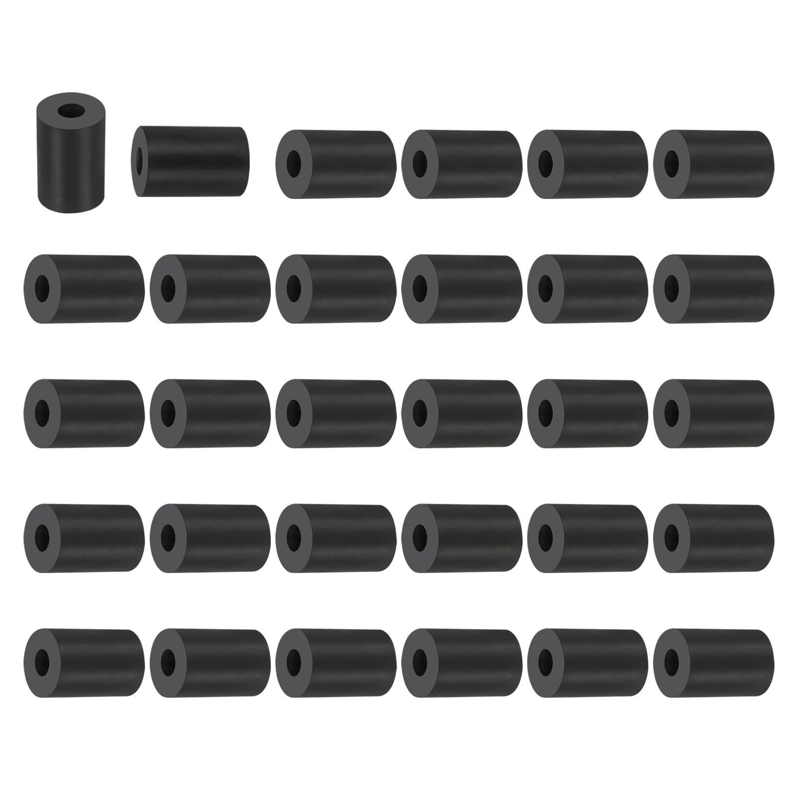 PATIKIL Multi Purpose Rubber Spacer, 30Pcs 8mm ID x 20mm OD x 30mm T Neoprene Round Anti-Vibration Isolation Pads Isolator Rubber Bushings Spacer Washer for HVAC Bolts Car Accessories