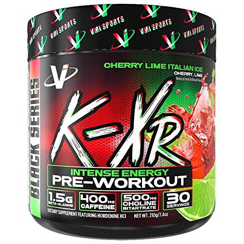VMI Sports K-XR Pre-Workout Supplement for Intense Energy, Cherry Lime, Muscle Builder for Extreme Pumps, Enhanced Focus, Creatine Free, Endurance, Strength and Power Pre-Workout Powder
