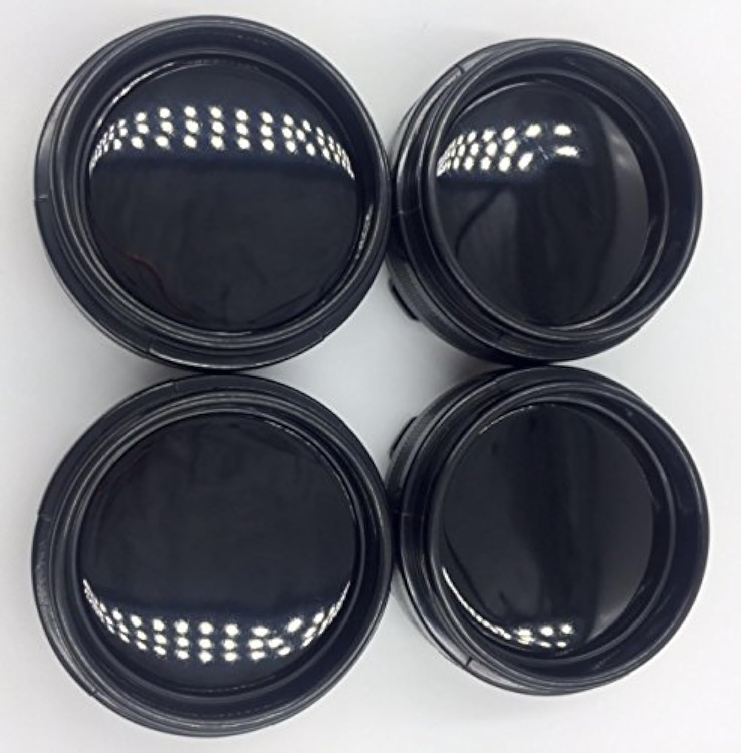 4 x 65 mm Universal Wheel Centre Hub Caps – Plain Gloss Black Alloy Wheel Centre Covers – Snap-In Fit – Set of 4 - Compatible With Rays Volk Racing Wheels No Logo Plain Emblem