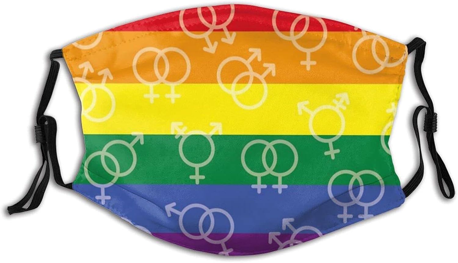 Rainbow Gay Pride Face Mask Reusable LGBT Pride Flag Masks with 2