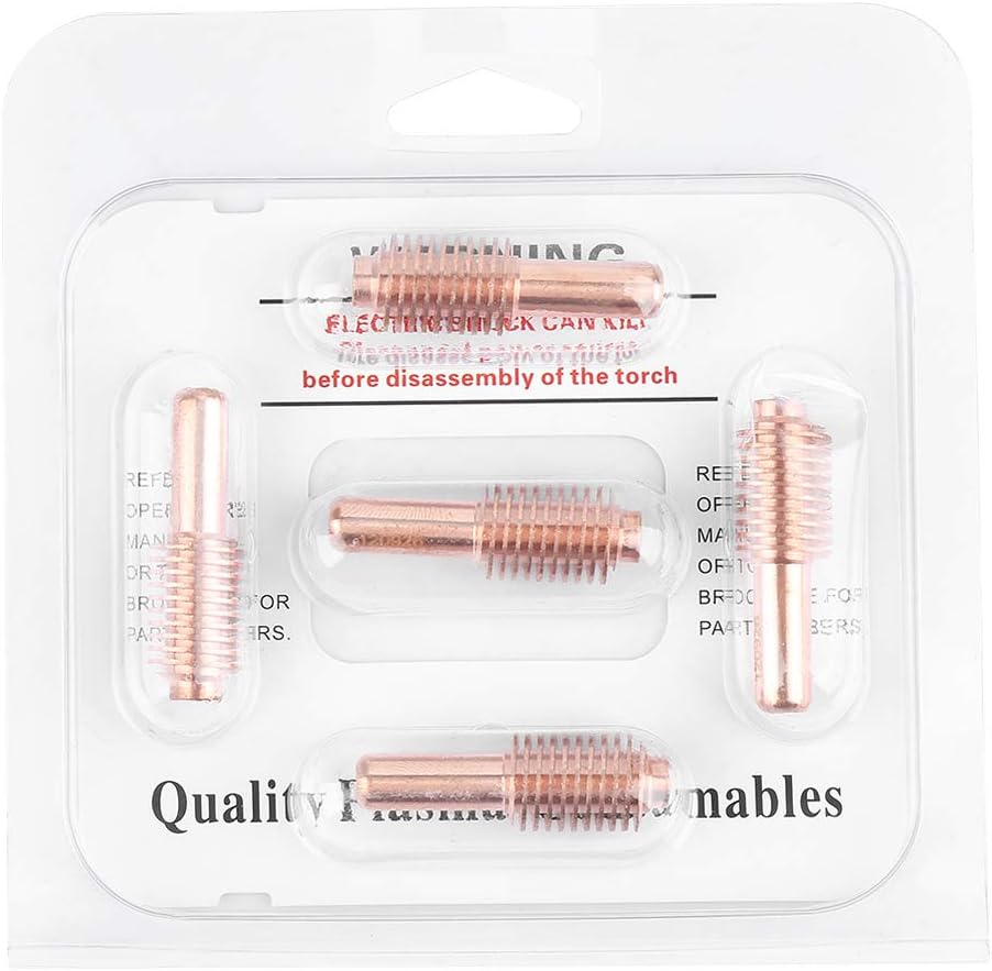 Oumefar Tellurium Copper Welding Tips 5pcs Plasma Cutter Electrodes Consumables 120926 for MAX1250 Cutting Machine