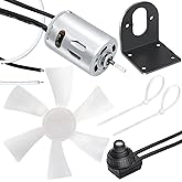 mznowsea 6" RV Vent Fan Blade with 12V RV V ent Fan Motor D-Shaft RV Bathroom Fan Motor for Camper Roof Vent, with ON OFF Swi