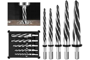 HSS Bridge Construction Reamer Set,3/8in 1/2in 5/8in 3/4in 1in Taper Bridge Reamer Drill Bit for Steel Metal Wood