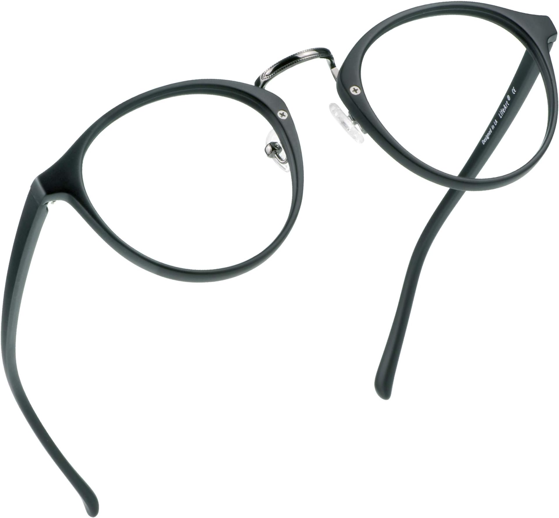 LifeArt Blue Light Blocking Glasses, Anti Eyestrain, Computer Reading Glasses, Gaming Glasses, TV Glasses for Women Men, Anti UV, Anti Glare (Black, 0.25 Magnification)