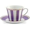 Noritake T002B/M-248 Cup & Saucer (Coffee/Tea), 8.5 fl oz (250 cc), Carnival, Lavender, Fine Porcelain