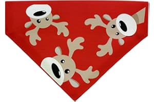 THISWEAR Pet Christmas Accessories for Dogs Cute Holiday Reindeer Theme Pet Collar Scarf for Smaller Dogs
