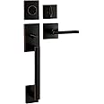 Berlin Modisch HandleSet Front Door Entry Handle and Deadbolt Lock Set Slim Square Single Cylinder Deadbolt and Lever Reversible for Right & Left Sided Doors Heavy Duty – Oil Rubbed Bronze