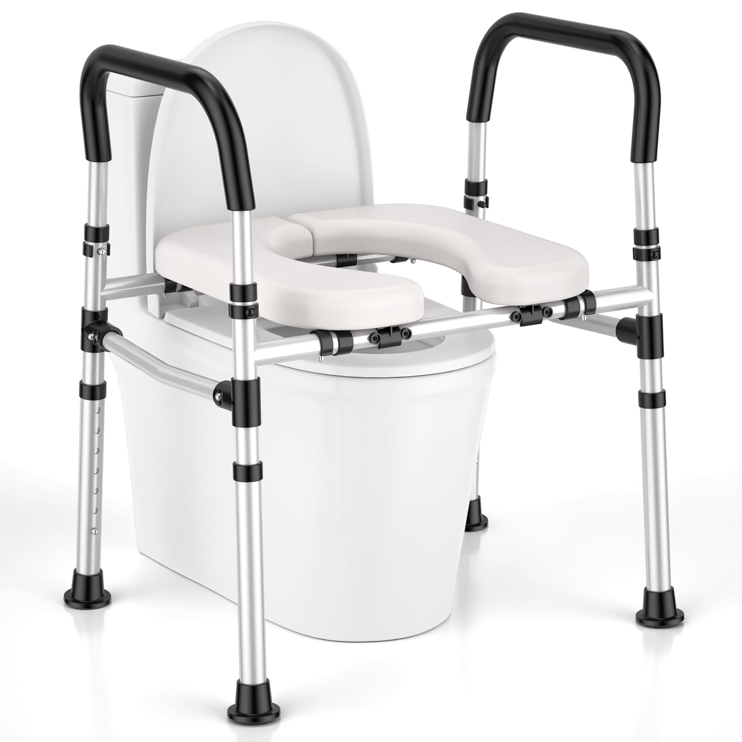 Photo 1 of Toilet Seat Riser for Seniors, Raised Toilet Seat with Handles - FSA/HSA Eligible, Adjustable Height & Width, Supports 400 lbs - Universal Fit for Elderly, Handicap, Post-Surgery & Pregnancy