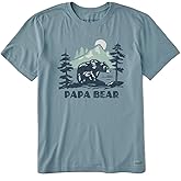 Life is Good. Men's Papa Bear Mountain Short Sleeve Crusher-LITE Tee, Smoky Blue, Large