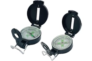 Lensatic Compass Hiking Backpacking Compass | Orienteering Compass Camping Navigation - Boy Scout Compass for Kids | Professional Field Compass for Map Reading - Best TurnOnSport Survival Gifts