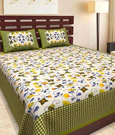 JAIPUR PRINTS Rajasthani Bedsheet For Double Bed