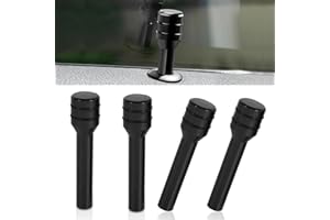 pinflaw Pack-4 Car Door Lock Knob Set, 1.92" x 0.47" Inner Door Pull Pins Decoration Replacement, Alloy Anti-Scratch Easy to Grip Door Lock Pull Pins Accessories, Universal for Cars Trucks (Black)