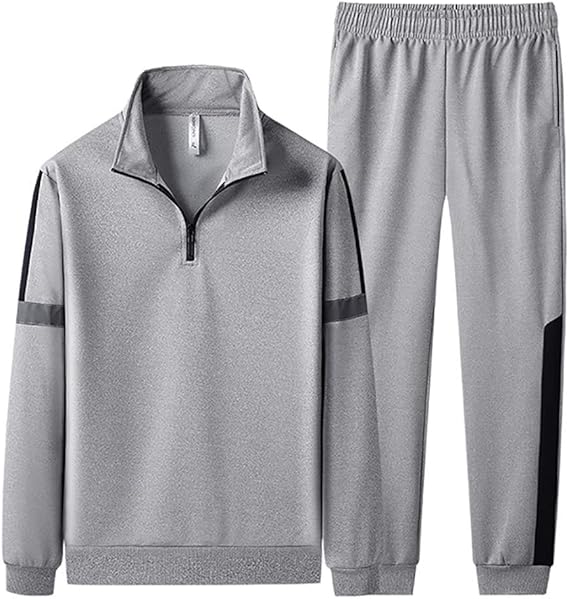 Amazon Hungultra ジャージ メンズ 上下セット ハーフジップ長袖 スポーツウェア セットアップ 吸汗速乾通気 春秋冬 大きいサイズ 部屋着 ポロシャツ ゴルフウェア ジャージ上下セット 通販