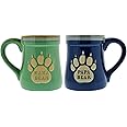 Mama Bear Mug and Papa Bear Mug Ceramic Coffee Cups, 18oz - Nobody Messes with My Cubs Quote - These Oversized Coffee Mugs Make Great Gifts for Mom and Dad