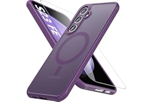OWKEY For Samsung Galaxy S23 FE Case 6.4'',Magnetic Galaxy S23 FE Case for Magsafe with Screen Protector [Military-Grade Protection]Shockproof Phone Case Samsung S23 FE Slim Protective Case S23 FE 5G,Purple