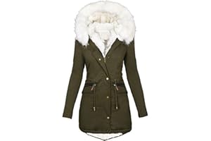 LUWITA Womens Puffer Jackets Long Warm Winter Coats With Plush Plus Size Parka Coats Thicken Padded Outwear Overcoats