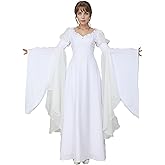 daizbella Women Renaissance Dress Bell Sleeves Medieval Dress Fairy Dress Fantasy Retro Medieval Costume