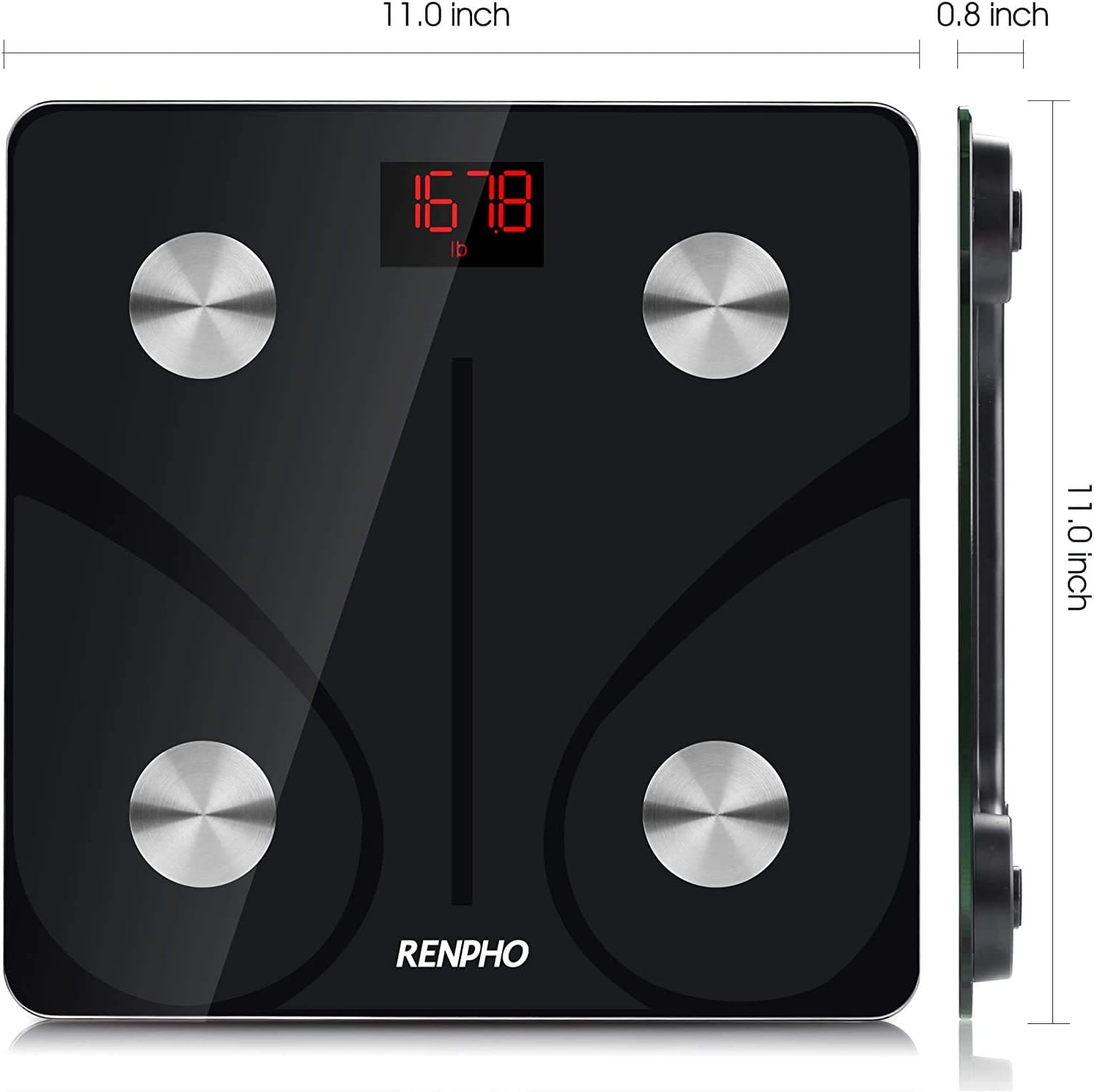 RENPHO Body Fat Scale Smart BMI Scale Digital Bathroom Wireless Weight Scale, Body Composition Analyzer with Smartphone App sync with Bluetooth, 396 lbs - Black: Health & Personal Care
