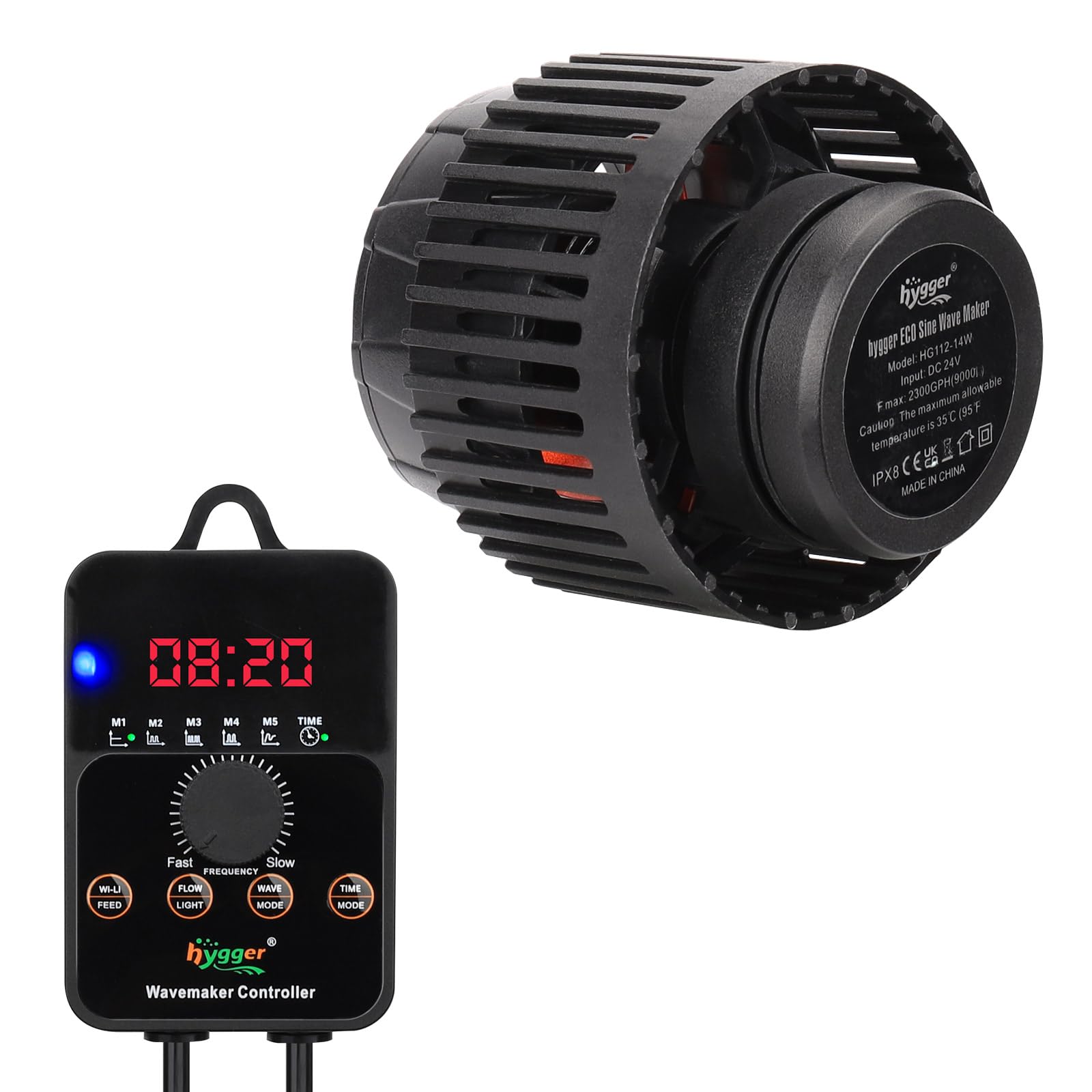 Photo 1 of hygger Adjustable Flow Aquarium Wave Maker 24/7 Mode DC Quiet Magnetic Powerhead Fish Tank Wavemaker with Controller, Protective Guard for Freshwater Saltwater Coral Reef Tank 1500 GPH