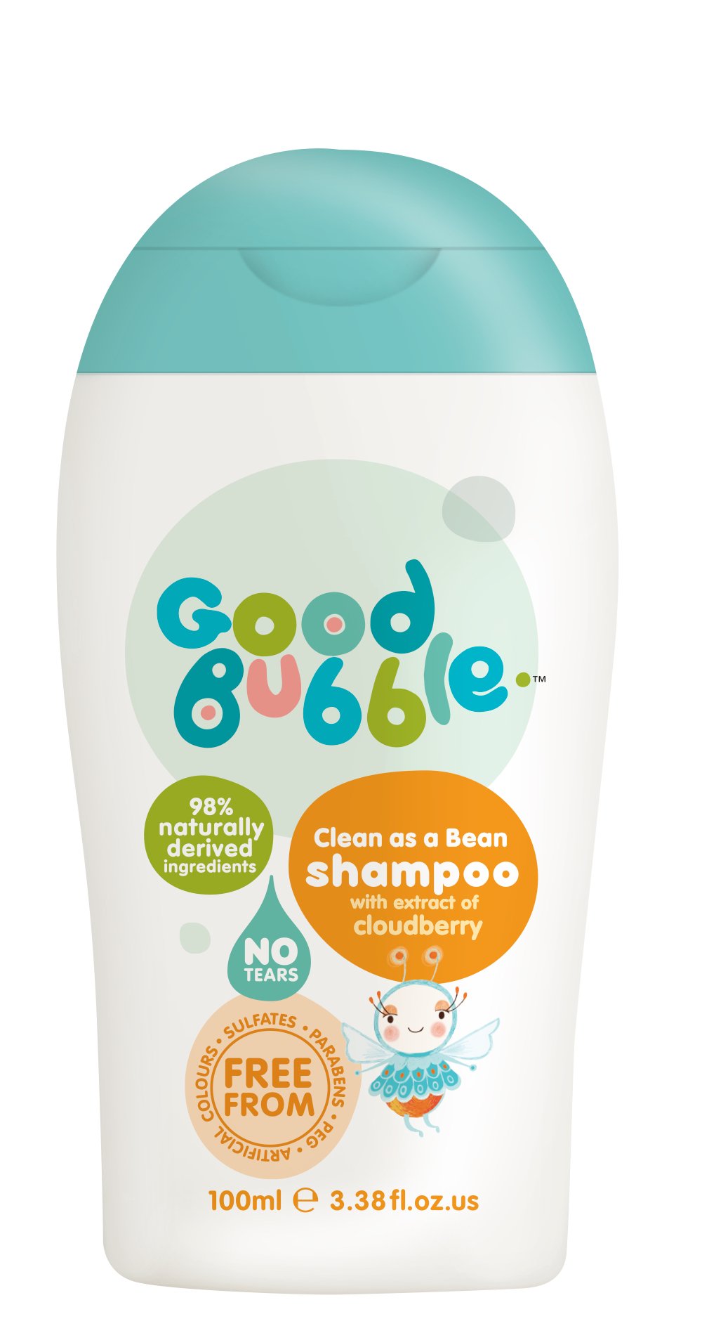 Good Bubble Natural Shampoo with Cloudberry Extract- 100ml Tear-Free Vegan Shampoo - Sulphate Free travel Shampoo for Sensitive Skin