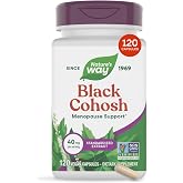 Nature's Way Black Cohosh, Menopause Support Supplement for Women*, 120 ct | Reduces Hot Flashes and Night Sweats*, Mood and Sleep Support*, Standardized Extract Capsules, Vegan, Dairy Free, Gluten Free
