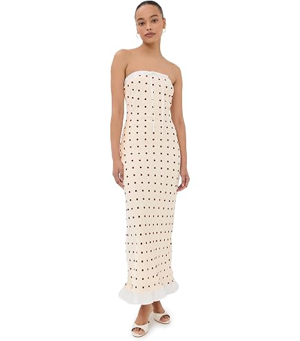 MAUDE CLUB Women's Hendrix Dress, Navy White Dots, S : Clothing, Shoes & Jewelry