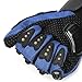 Tonsiki Carbon Fiber Motorcycle Motorbike Cycling Racing Full Finger Gloves (Blue, XL)